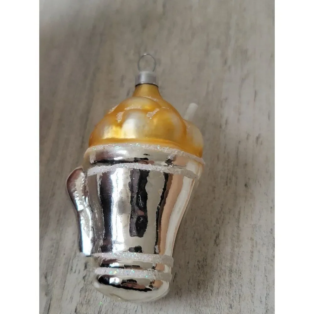 Milkshake blown glass ornament Xmas‎ decor
